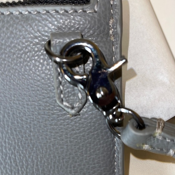 Botkier NY Valentina Charcoal Leather Wristlet Clutch with Silver Detail Botkier